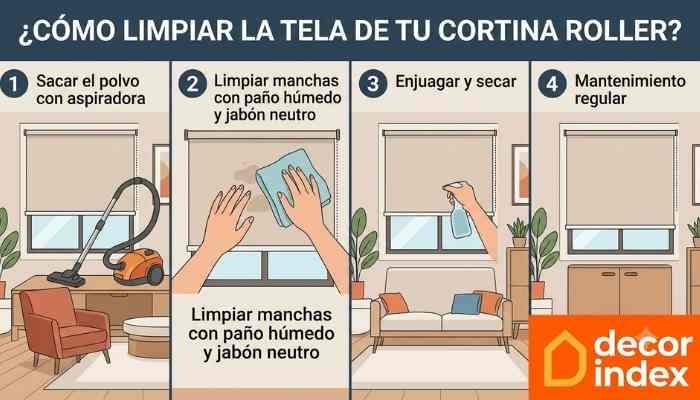 CÓMO LAVAR LA TELA DE TU CORTINA ROLLER