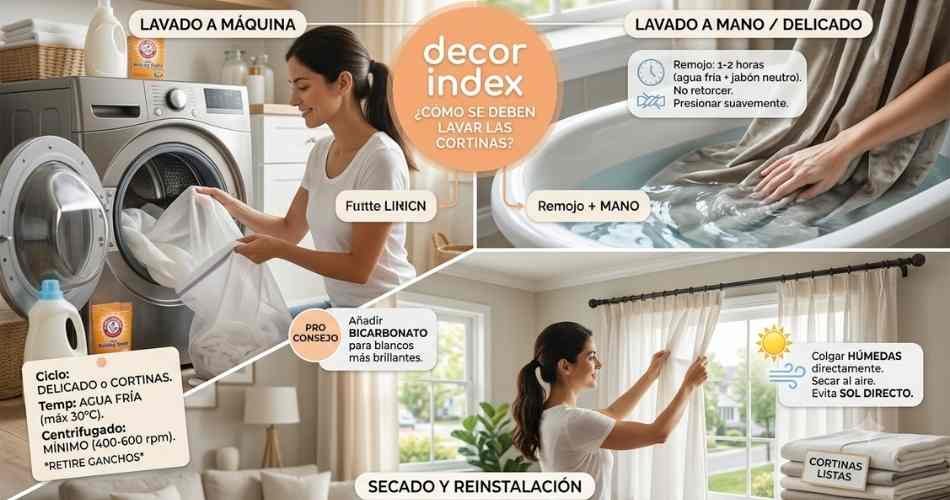 Cómo se deben lavar las cortinas